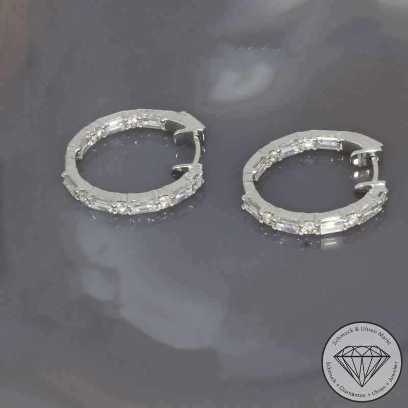 Wert 12790 € Brillant Diamant Creolen in 585er 14 K Weißgold - 99470