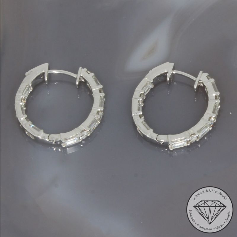 Wert 12790 € Brillant Diamant Creolen in 585er 14 K Weißgold - 99470