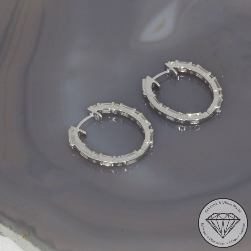Wert 12790 € Brillant Diamant Creolen in 585er 14 K Weißgold - 99470