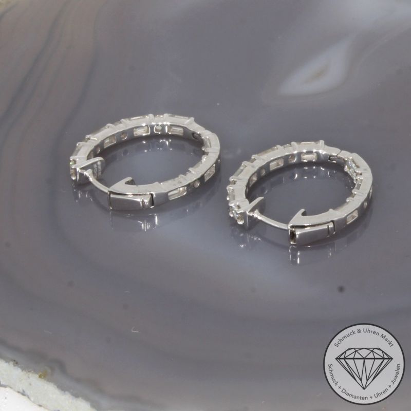 Wert 12790 € Brillant Diamant Creolen in 585er 14 K Weißgold - 99470