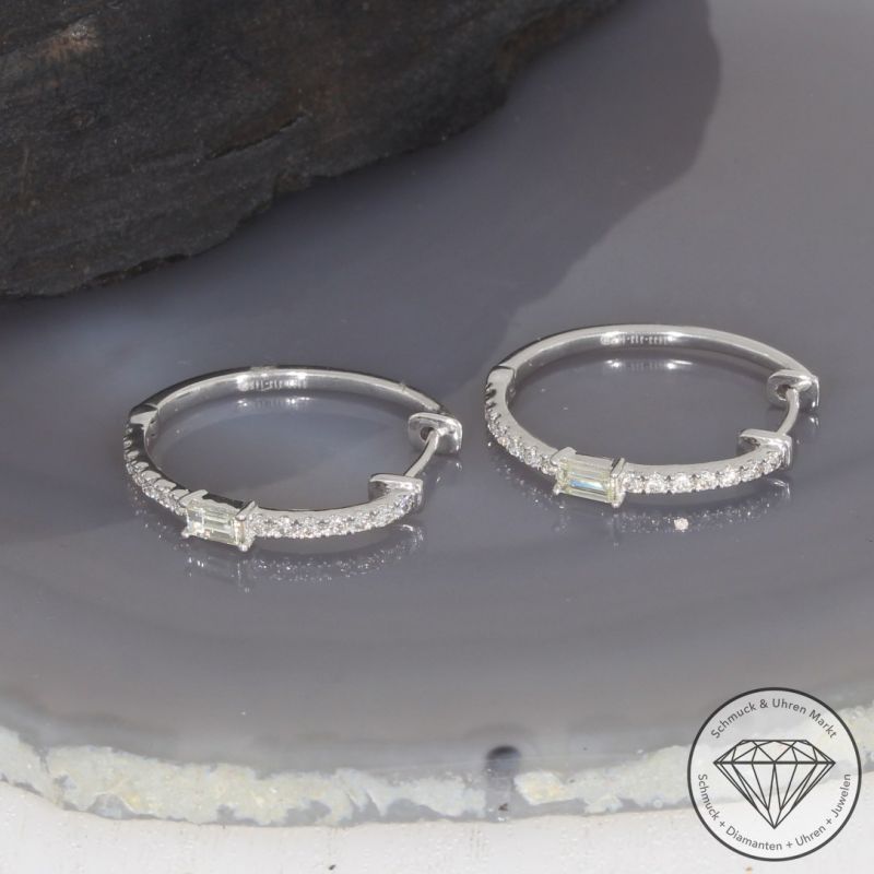 Wert 3650 € Brillant Diamant Creolen in 585er 14 K Weißgold - 99472