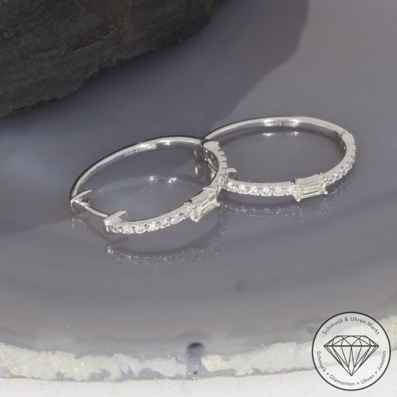 Wert 3650 € Brillant Diamant Creolen in 585er 14 K Weißgold - 99472