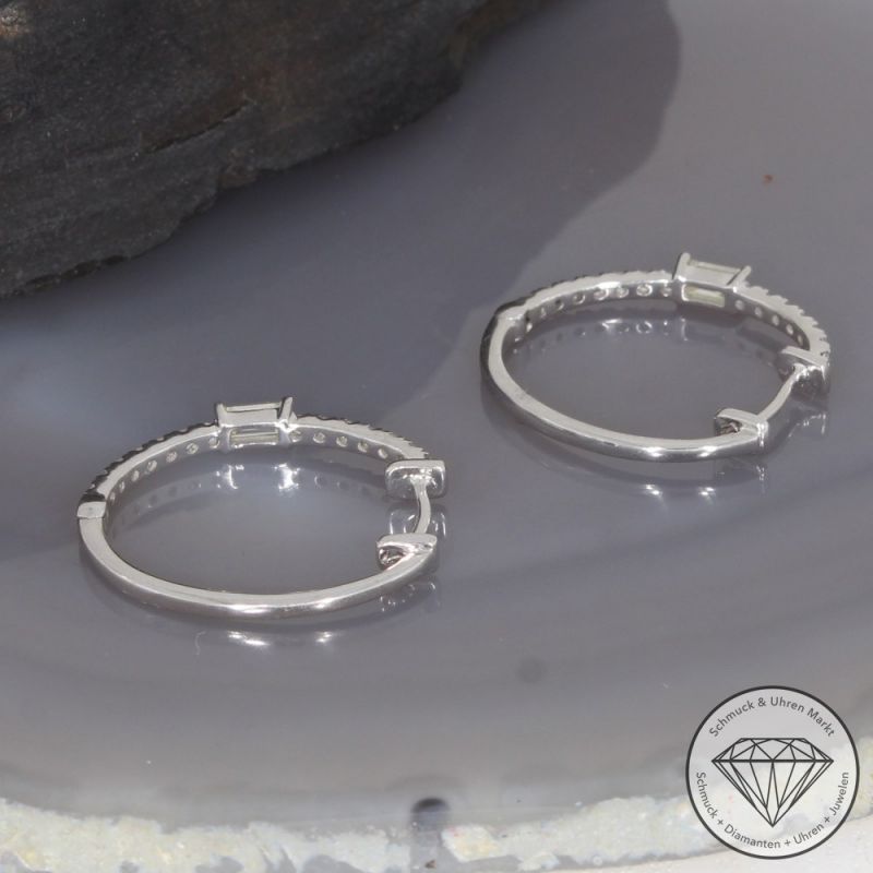 Wert 3650 € Brillant Diamant Creolen in 585er 14 K Weißgold - 99472