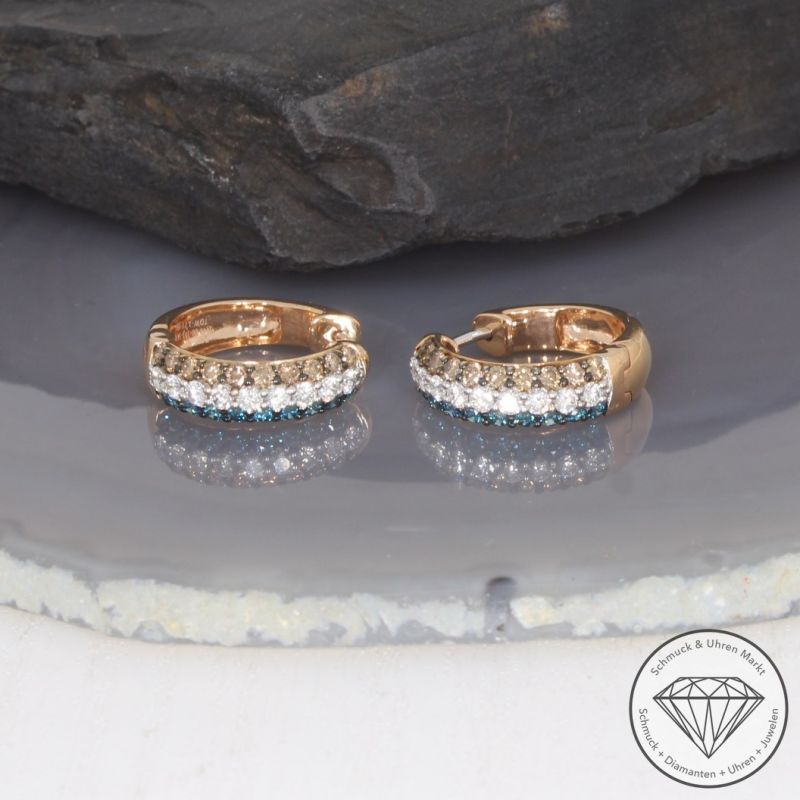 Wert 6890 € Brillant Creolen in 585er 14 K Roségold - H17