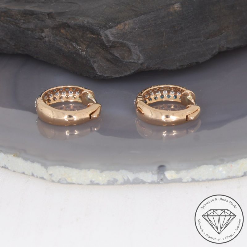 Wert 6890 € Brillant Creolen in 585er 14 K Roségold - H17
