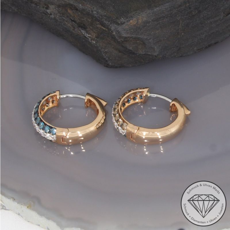 Wert 6890 € Brillant Creolen in 585er 14 K Roségold - H17