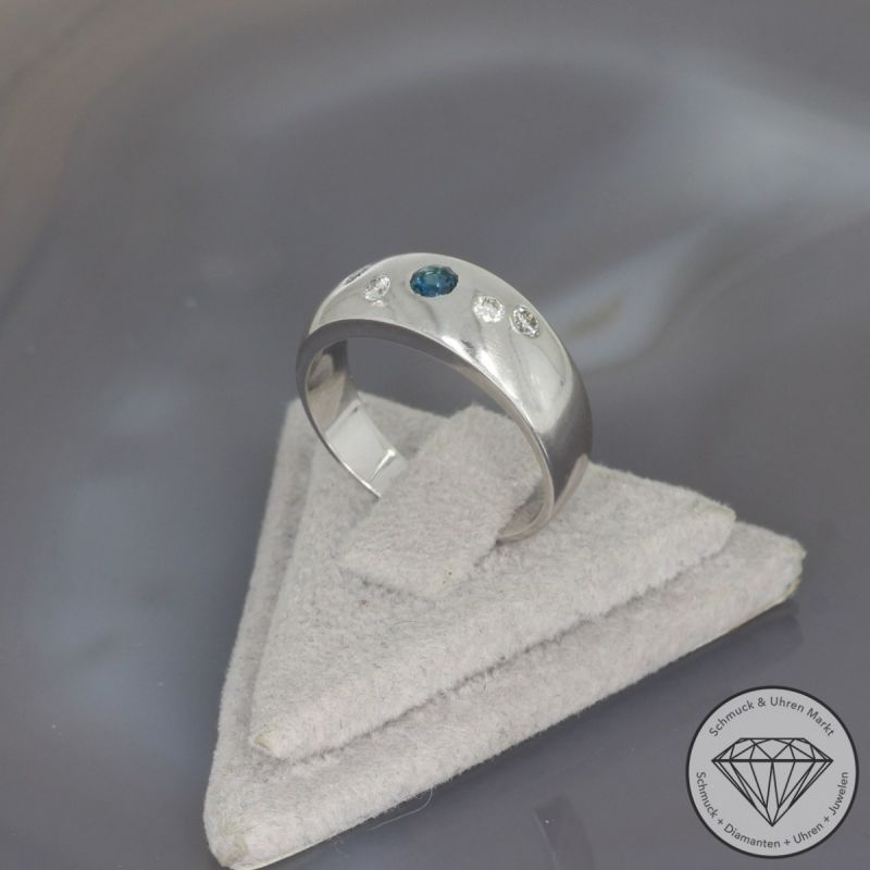 Wert 1100 € Brillant Topas Ring in 585er 14 K Weißgold - 99490