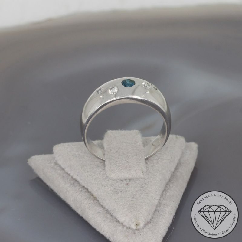 Wert 1100 € Brillant Topas Ring in 585er 14 K Weißgold - 99490