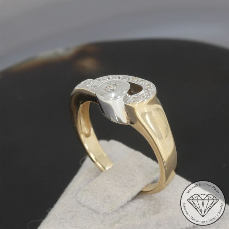 Wert 1590 € Brillant Ring von Glory 585er/14 Karat Gelb Gold Größe 56 – 99502