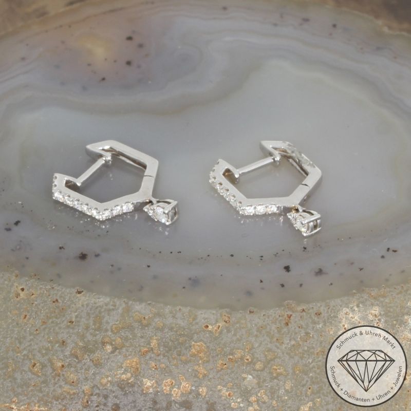Wert 1350 € Brillant Ohrringe (0,30 carat) in 750er 18 K Weißgold - 99510