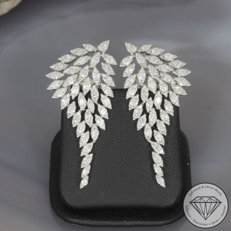 Wert 9950 € Brillant Ohrringe (3,66 carat) in 750er 18 K Weißgold - 99511