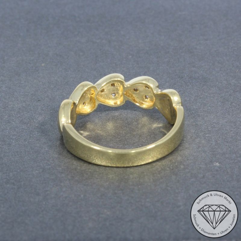 Wert 1190 € Diamant Ring Herz in 585er 14 K Gelbgold - 99522
