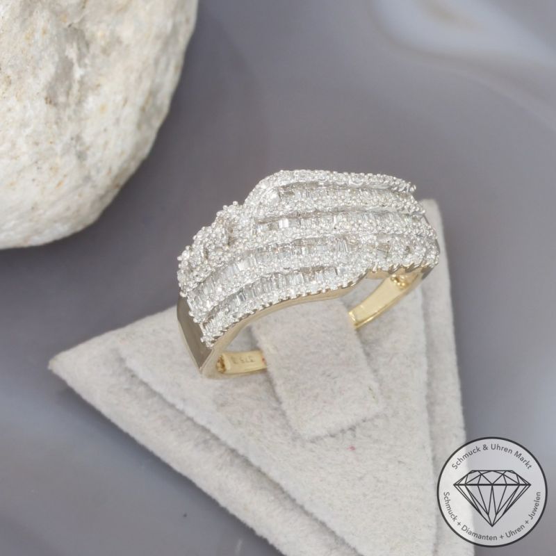 Wert 2850 € Diamant Ring in 375er 9 K Gelbgold - 99536
