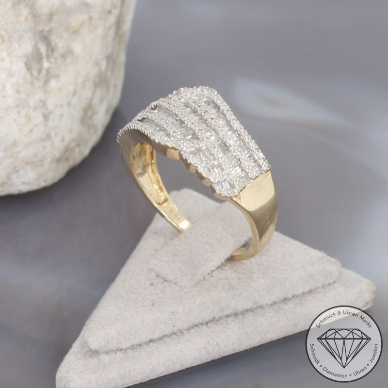 Wert 2850 € Diamant Ring in 375er 9 K Gelbgold - 99536