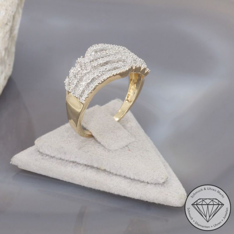 Wert 2850 € Diamant Ring in 375er 9 K Gelbgold - 99536