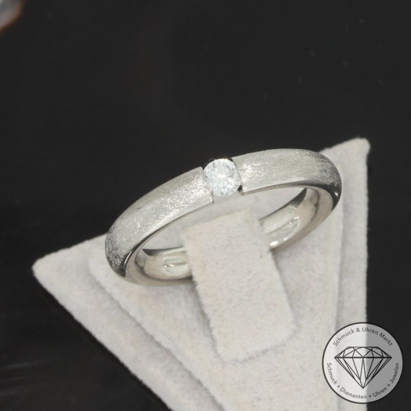 Wert 3190 € Solitär Brillant Ring (ca. 0,20 carat) in 750er 18 K Weißgold - 99544