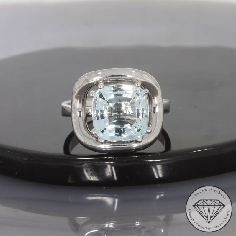 Wert 1800 € Aquamarin Ring in 585er 14 K Weißgold - 99545