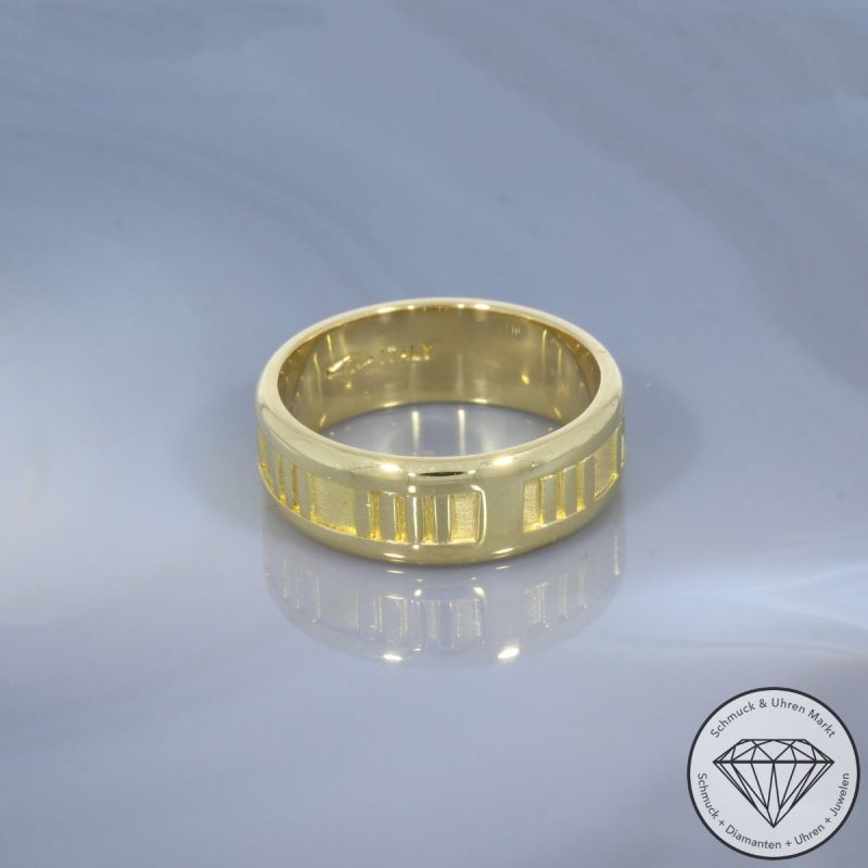 Tiffany Ring mit römischen Ziffern 750er/18 Karat Gelb Gold Größe 58 – 99554