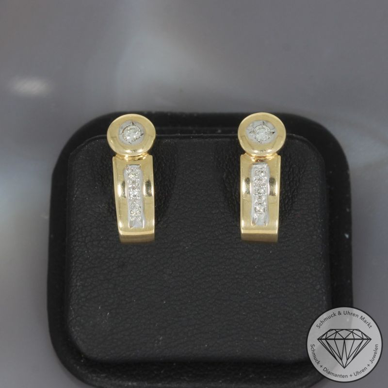 Wert 1100 € Brillant Ohrringe (ca. 0,16 carat) in 585er 14 K Gelbgold - 99560