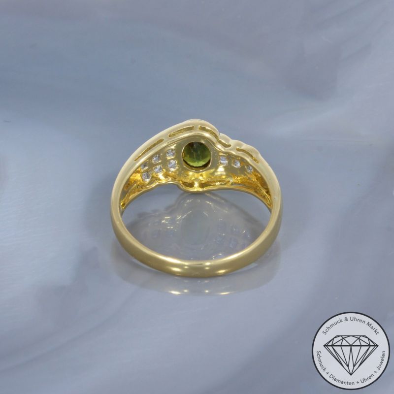 Wert 2650 € Bicolor Brillant Turmalin Ring in 750er 18 K Gold - 99562