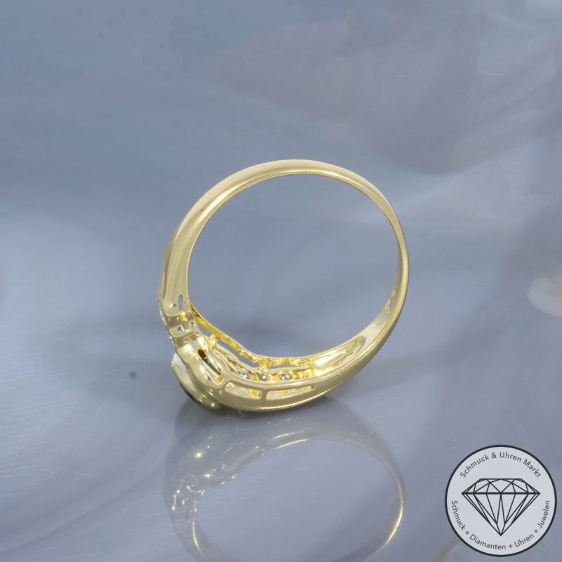 Wert 2650 € Bicolor Brillant Turmalin Ring in 750er 18 K Gold - 99562