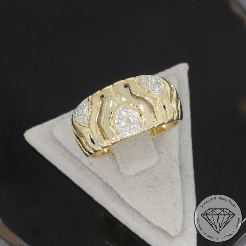 Wert 1690 € Brillant Ring 585er/14 Karat Gelb Gold Größe 56 – 99570
