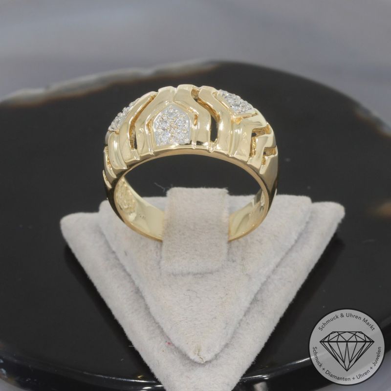 Wert 1690 € Brillant Ring 585er/14 Karat Gelb Gold Größe 56 – 99570