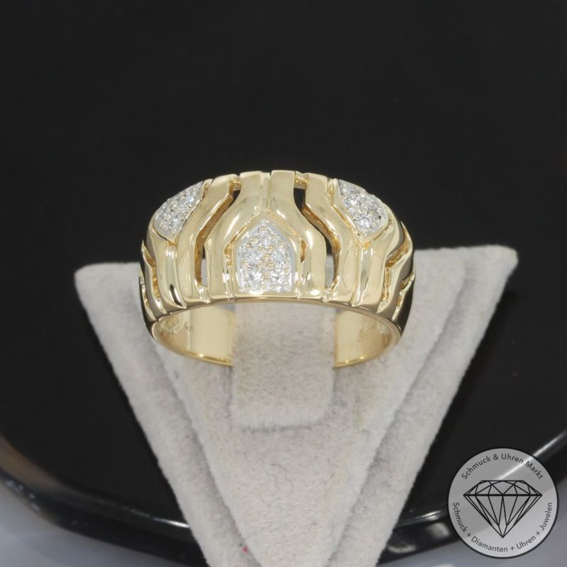 Wert 1690 € Brillant Ring 585er/14 Karat Gelb Gold Größe 56 – 99570