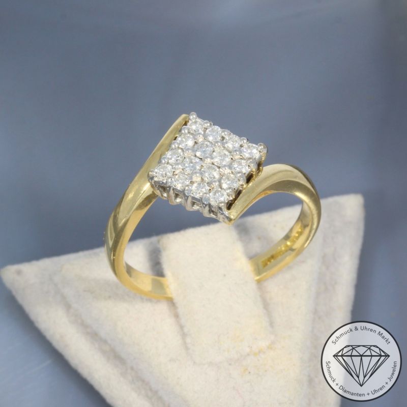 Wert 1900 € Brillant Ring in 750er 18 K Gelbgold - 99584