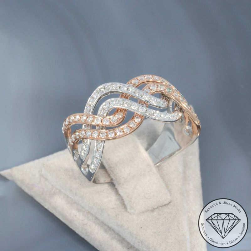 Wert 3150 € Bicolor Brillant Ring (ca. 0,88 carat) in 585er 14 K Gold - 99588
