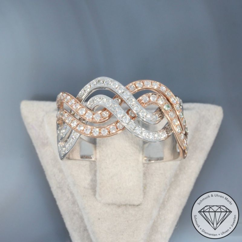 Wert 3150 € Bicolor Brillant Ring (ca. 0,88 carat) in 585er 14 K Gold - 99588