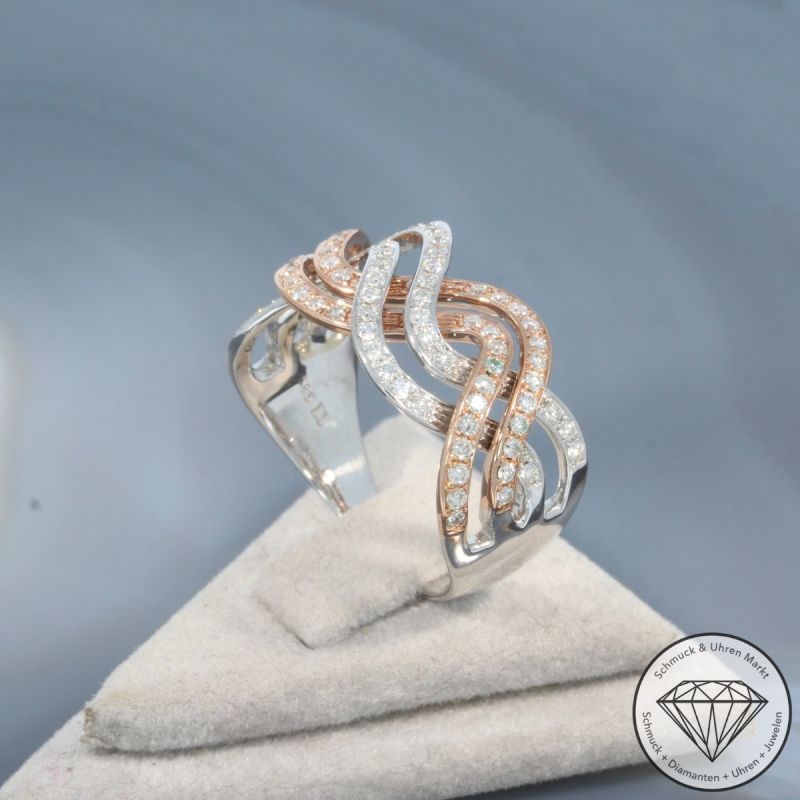 Wert 3150 € Bicolor Brillant Ring (ca. 0,88 carat) in 585er 14 K Gold - 99588
