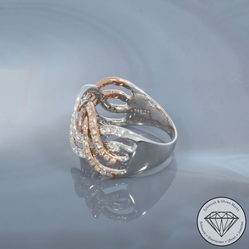 Wert 3150 € Bicolor Brillant Ring (ca. 0,88 carat) in 585er 14 K Gold - 99588