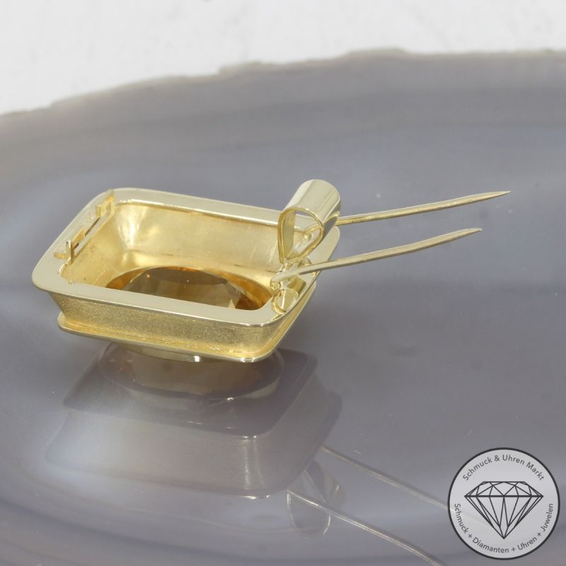 Wert 3500 € Citrin Anhänger & Brosche in 585er 14 K Gelbgold - 99606