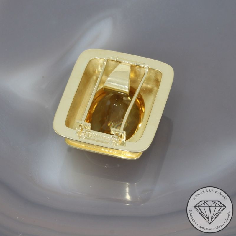 Wert 3500 € Citrin Anhänger & Brosche in 585er 14 K Gelbgold - 99606