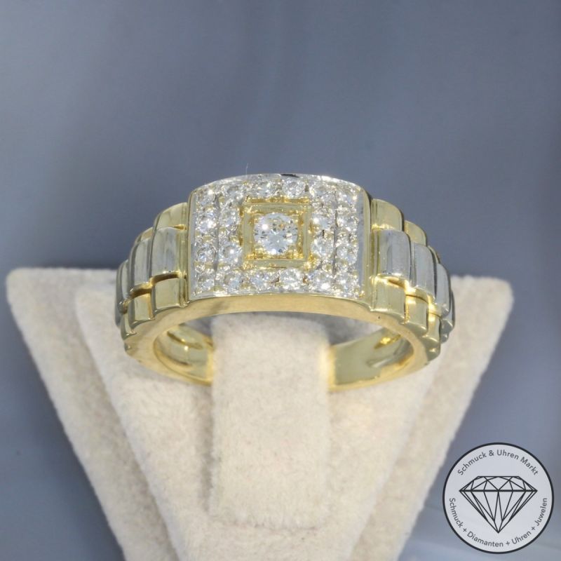 Wert 2750 € Bicolor Brillant Ring in 585er 14 K Gold - 99626