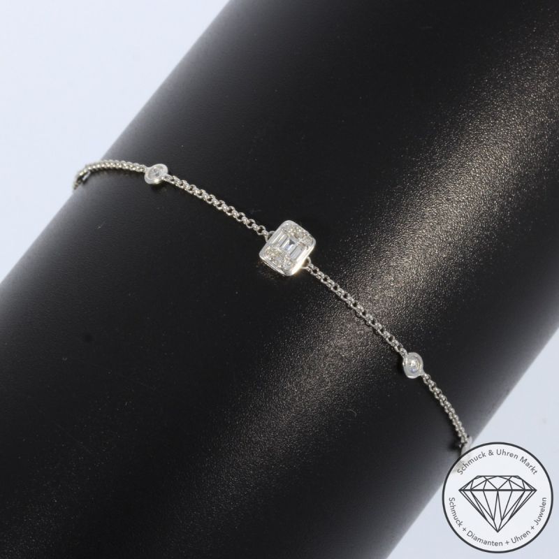 Wert 1250 € Brillant Diamant Armband in 750er 18 K Weißgold - 99658