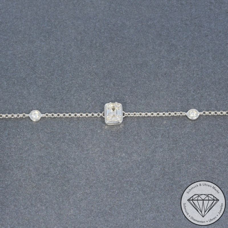 Wert 1250 € Brillant Diamant Armband in 750er 18 K Weißgold - 99658