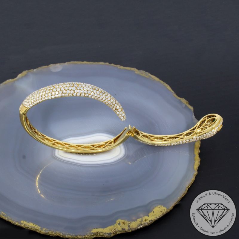 Wert 24280 € Brillant Smaragd Armreif Schlange in 750er 18 K Gelbgold - 99665