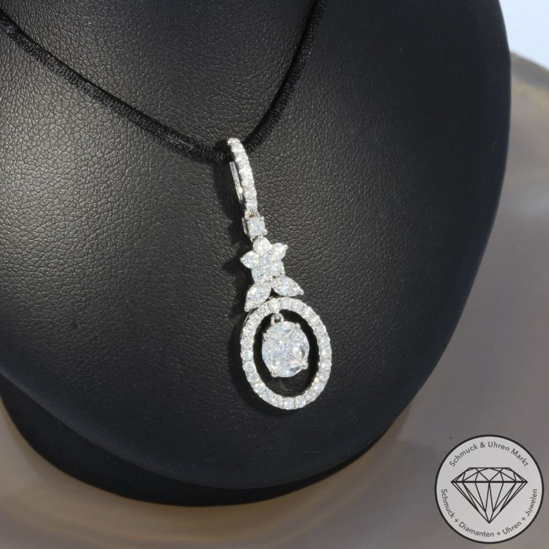 Wert 2850 € Brillant Diamant Anhänger in 750er 18 K Weißgold - 99668