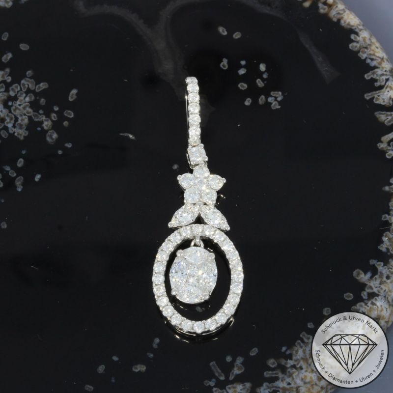 Wert 2850 € Brillant Diamant Anhänger in 750er 18 K Weißgold - 99668