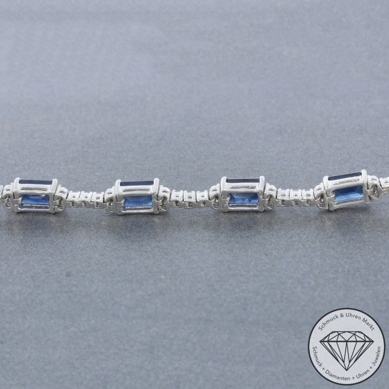 Wert 9100 € Brillant Saphir Armband in 750er 18 K Weißgold - 99672