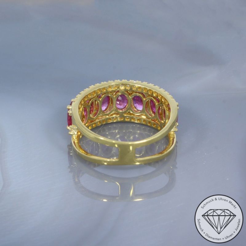 Wert 4650 € Brillant Rubin Ring 750er/18 Karat Gelb Gold Größe 56 – 99679
