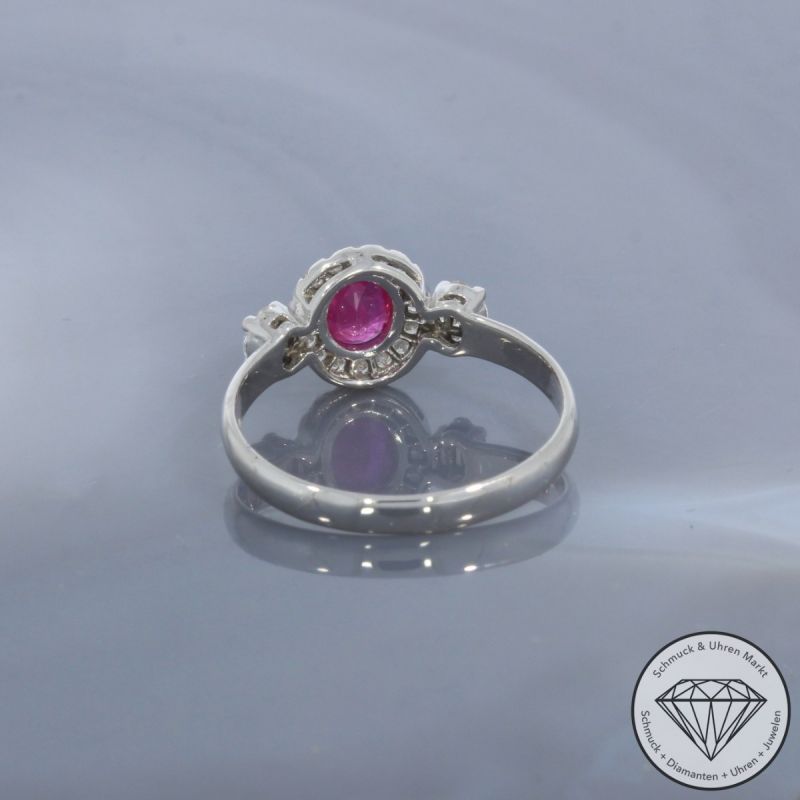 Wert 1990 € Brillant Diamant Rubin Ring in 750er 18 K Weißgold - 99682