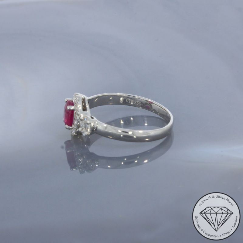Wert 1990 € Brillant Diamant Rubin Ring in 750er 18 K Weißgold - 99682