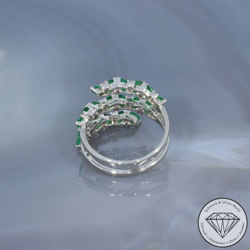 Wert 2890 € Brillant Smaragd Ring in 750er 18 K Weißgold - 99684