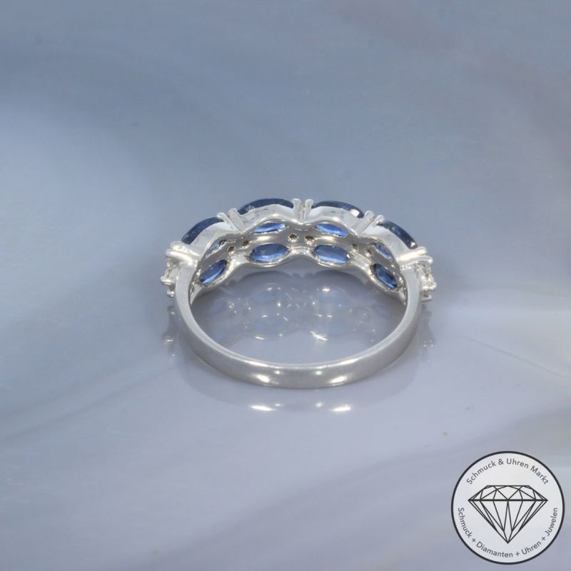 Wert 2490 € Brillant Saphir Ring in 750er 18 K Weißgold - 99685