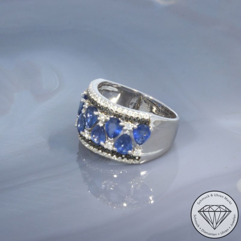 Wert 4350 € Brillant Saphir Ring in 750er 18 K Weißgold - 99690