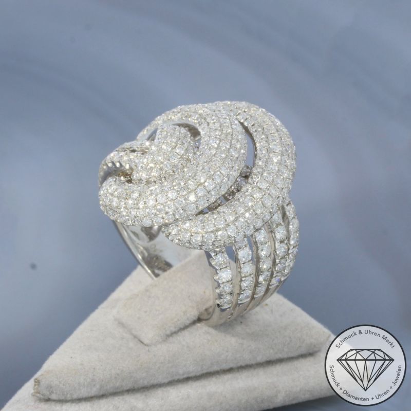 Wert 8650 € Brillant Ring (3,40 carat) in 750er 18 K Weißgold - 99691