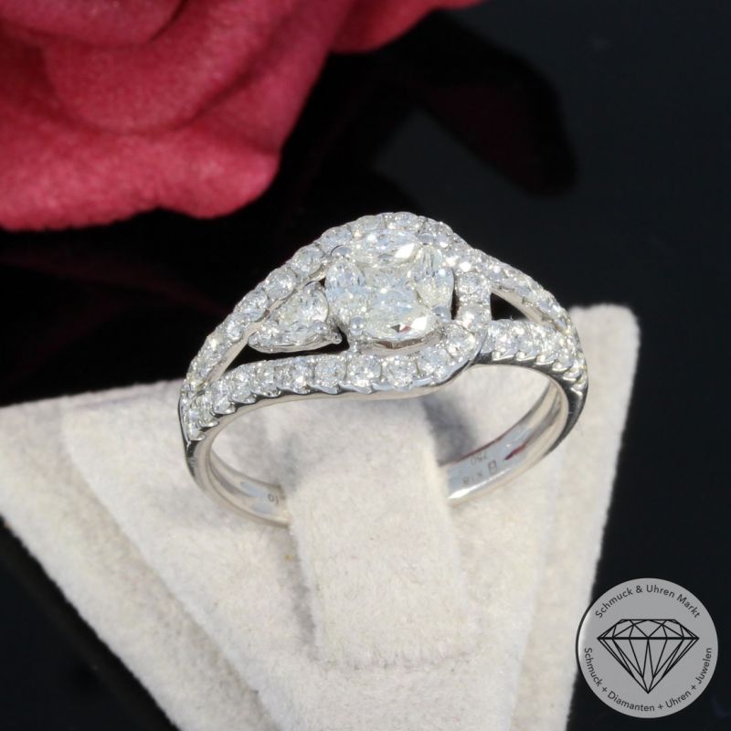 Wert 2850 € Brillant Diamant Ring in 750er 18 K Weißgold - 99699